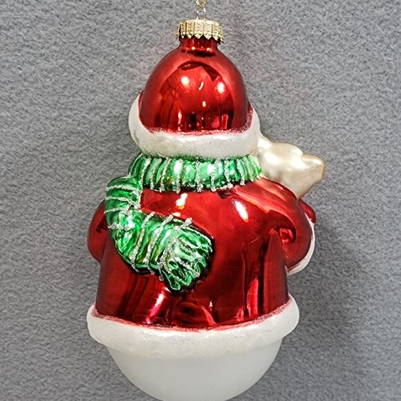 Holiday Time Mercury Glass Christmas Ornaments Lot of 3 Snowmen x2, Santa Claus - Picture 7 of 8